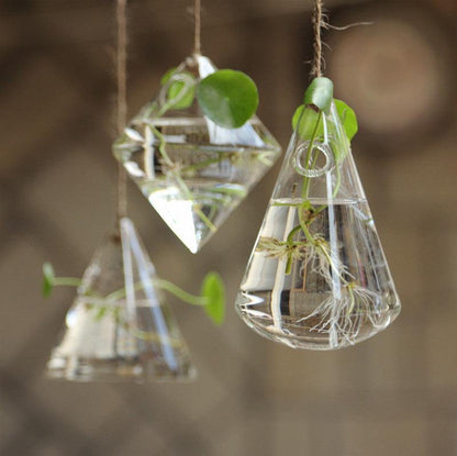 Hanging Glass Terrarium Vases, Set of 3