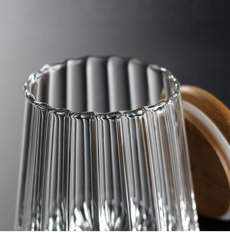 Ripple Glass Storage Jar with Bamboo Lid, view 11