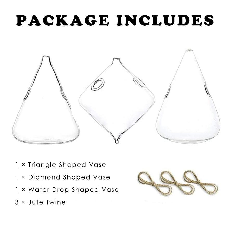 Hanging Glass Terrarium Vases, Set of 3, view 7