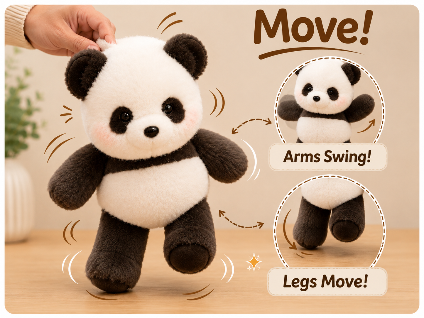 Panda Plush Toy, 11.8 in Chunky Sitting Size, view 2