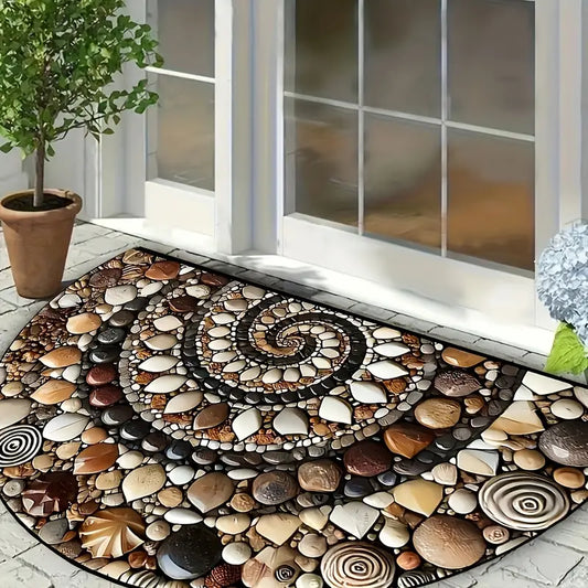 Half Round Pebble Print Doormat, Two Sizes