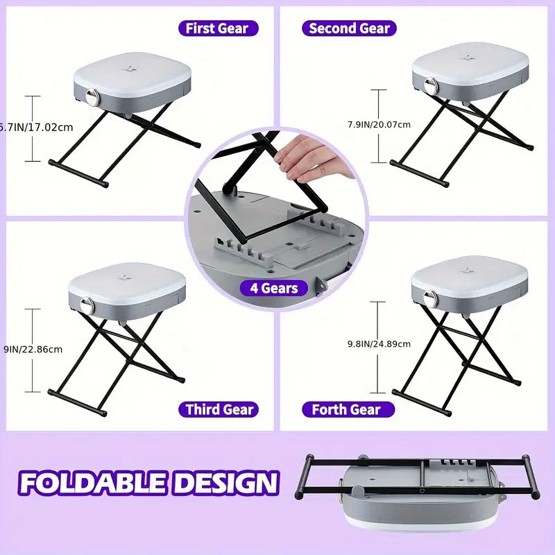 Adjustable Folding Pedicure Footrest with Fan, view 6