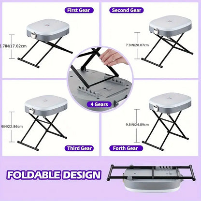 Adjustable Folding Pedicure Footrest with Fan, view 6