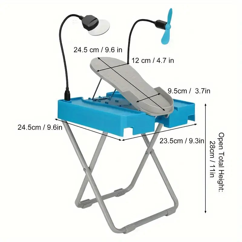 Adjustable Folding Pedicure Footrest with Fan, view 11
