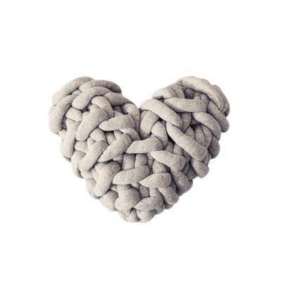 Heart-Shaped Chunky Knot Cotton Cushion, Twelve Colors, view 14