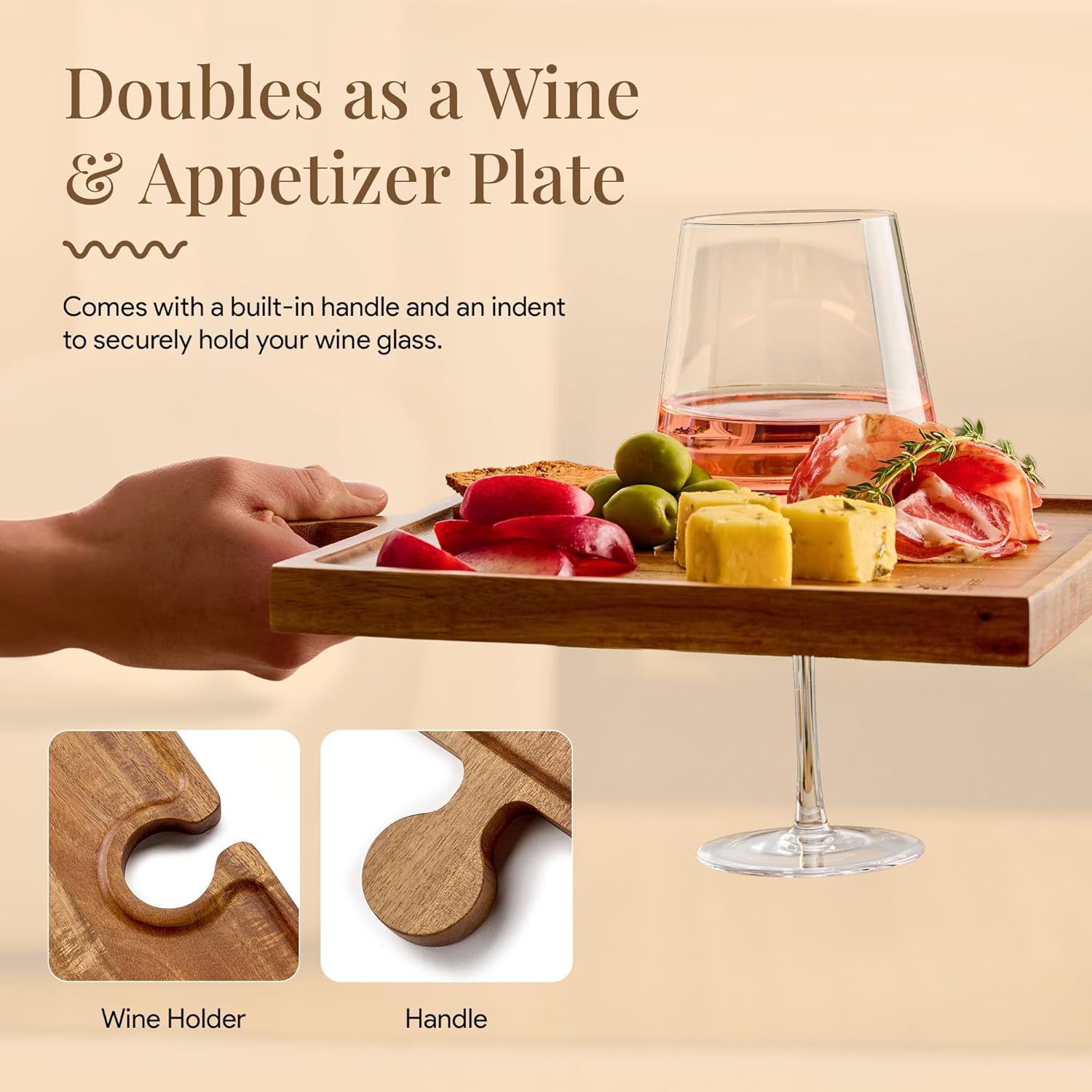 Interlocking Acacia Charcuterie Board Set of 4, view 3