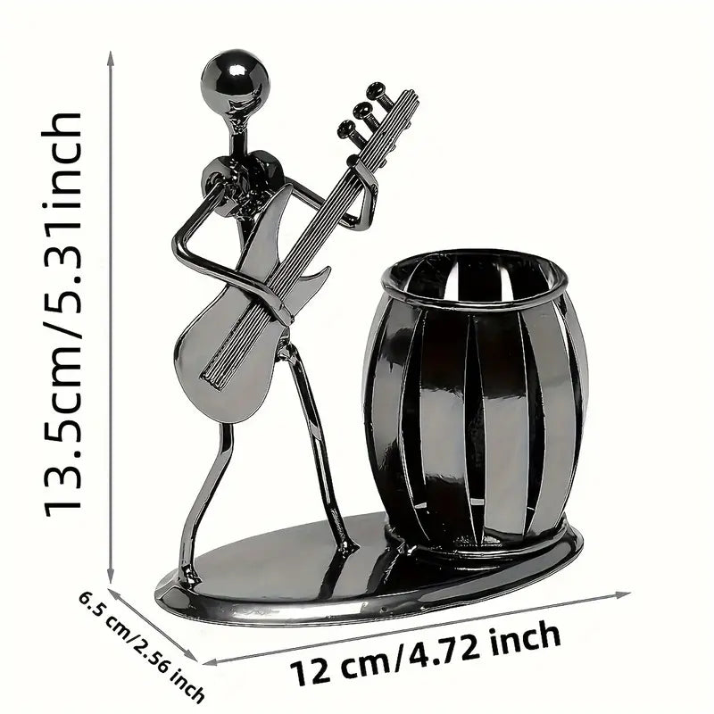 Metal Guitarist Pen Holder with Barrel Cup, view 4