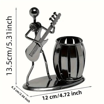 Metal Guitarist Pen Holder with Barrel Cup, view 4