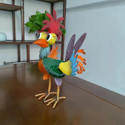 Metal Rooster Garden Ornament, 8.2 in Tall, view 7