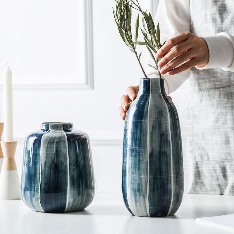 Hand Painted Ceramic Vase, Squat or Tall