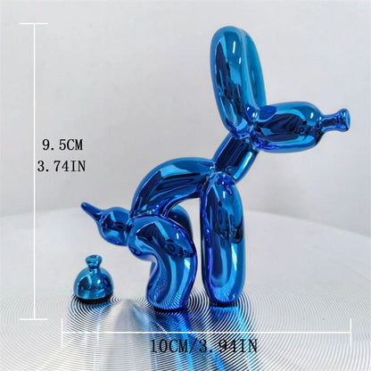Squatting Balloon Dog Resin Figurine, Eight Colors, view 11
