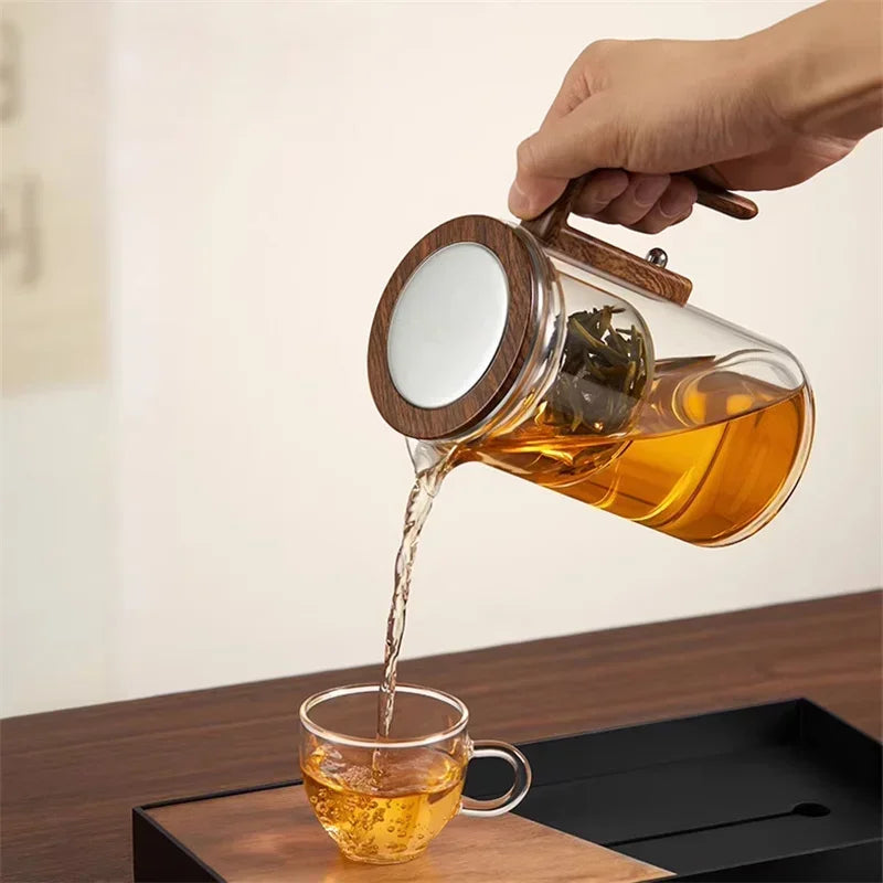 Push Button Glass Teapot with Infuser, Two Sizes, view 5