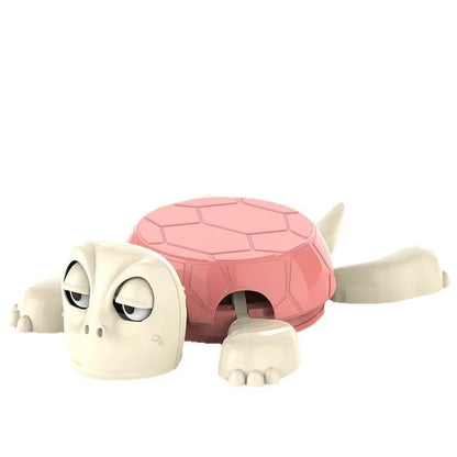 Turtle Coaster with a Face That Changes Under a Cup