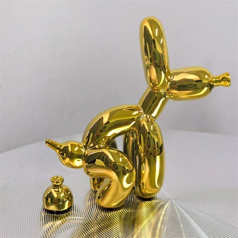 Squatting Balloon Dog Resin Figurine, Eight Colors