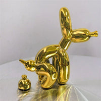 Squatting Balloon Dog Resin Figurine, Eight Colors