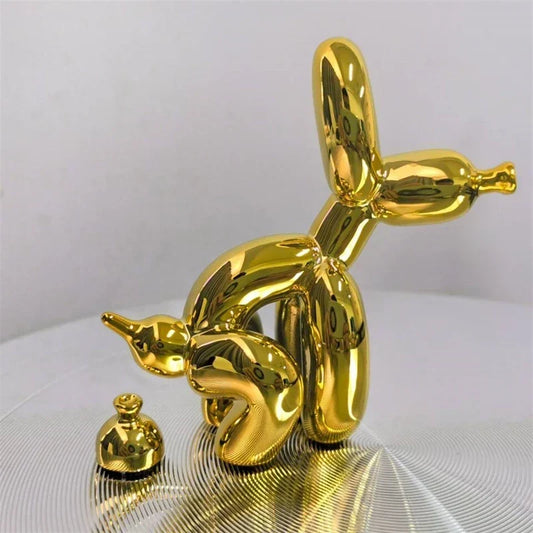 Squatting Balloon Dog Resin Figurine, Eight Colors
