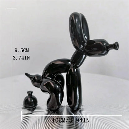 Squatting Balloon Dog Resin Figurine, Eight Colors, view 13