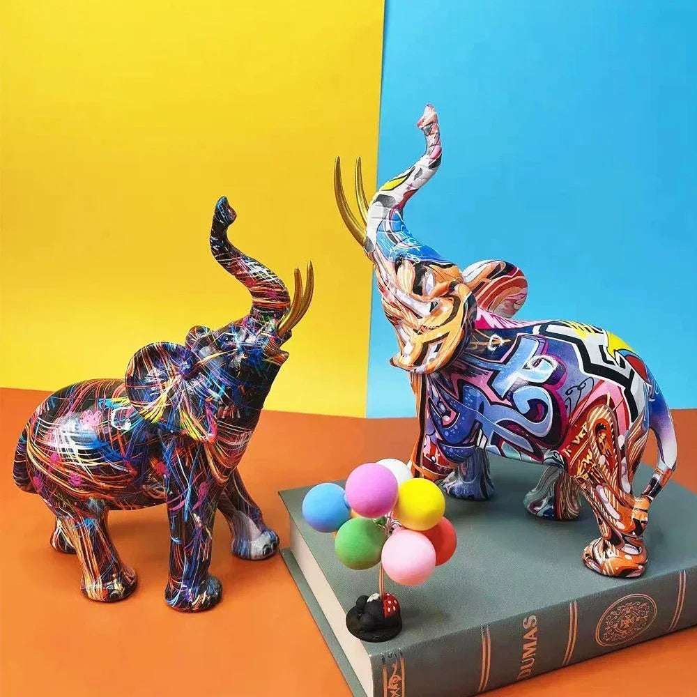 Graffiti Painted Elephant Sculpture, Two Sizes, view 7