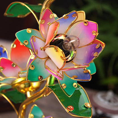 Lotus Flower Lamp with Hand Painted Petals, Three Sizes, view 6