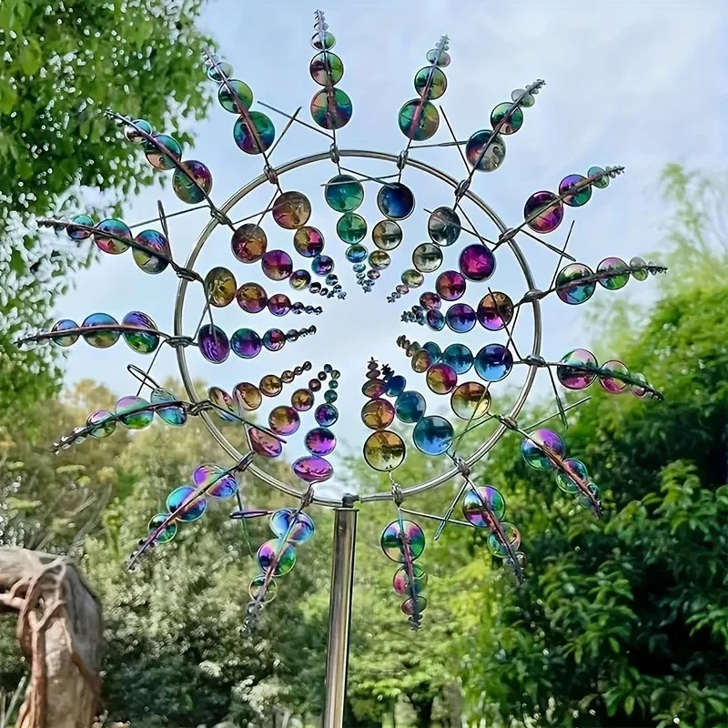 Metal Garden Wind Spinner in Silver or Multicolor, view 12