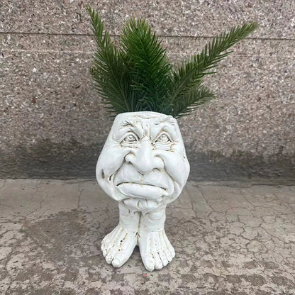 Resin Face Planter with Drainage Hole, Six Characters, view 33