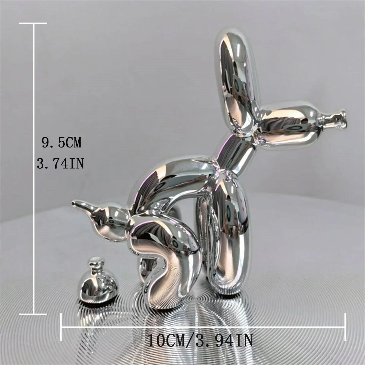 Squatting Balloon Dog Resin Figurine, Eight Colors, view 10