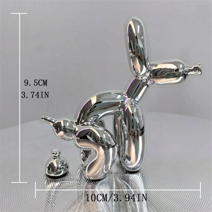 Squatting Balloon Dog Resin Figurine, Eight Colors, view 10