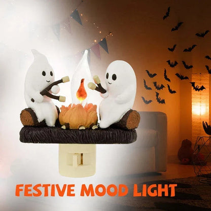 Ghost Campfire Plug In Night Light with Flame Bulb, view 3
