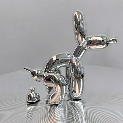Squatting Balloon Dog Resin Figurine, Eight Colors, view 3
