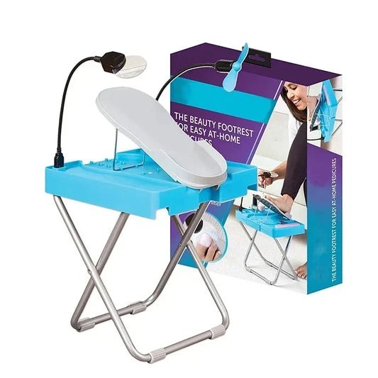 Adjustable Folding Pedicure Footrest with Fan, view 2