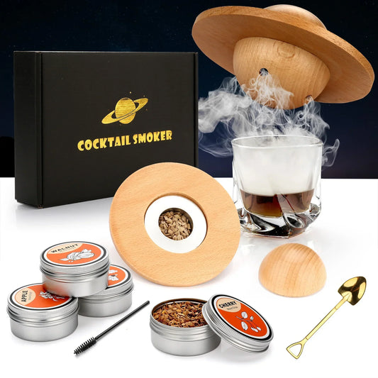 Cocktail Smoker Kit with Wood Chips, Beech or Walnut