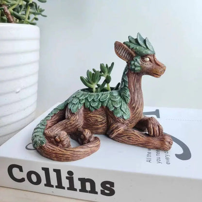 Dragon Resin Planter for Succulents and Herbs, view 2