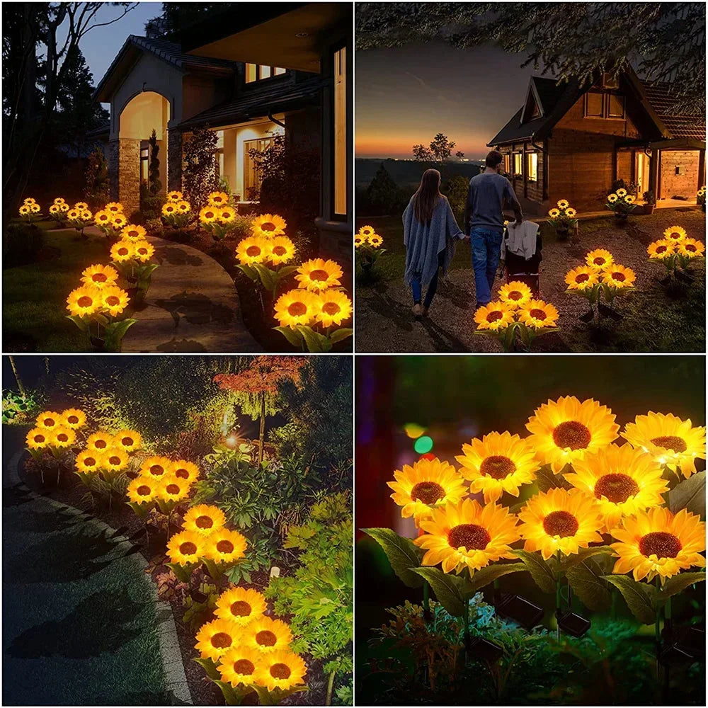 Solar Sunflower Garden Stake Lights, Set of 2, view 7