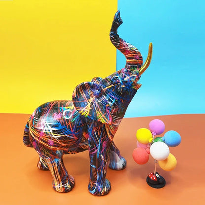 Graffiti Painted Elephant Sculpture, Two Sizes, view 8