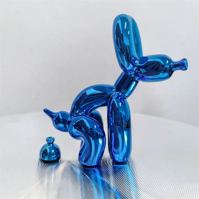 Squatting Balloon Dog Resin Figurine, Eight Colors, view 4