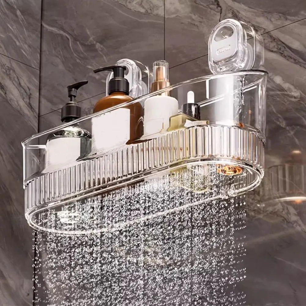Suction Mounted Bathroom Shelf, No Drilling, view 2
