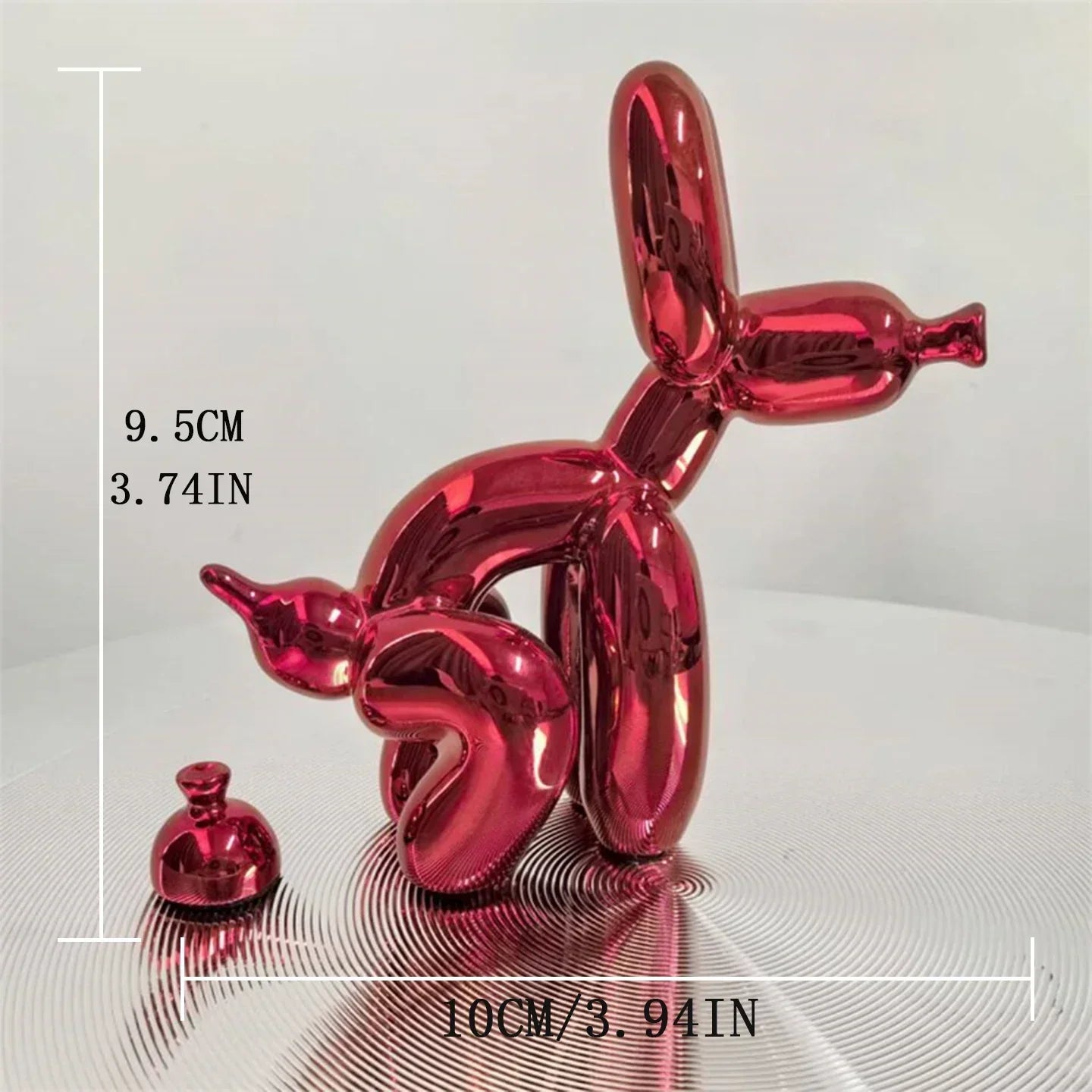 Squatting Balloon Dog Resin Figurine, Eight Colors, view 9