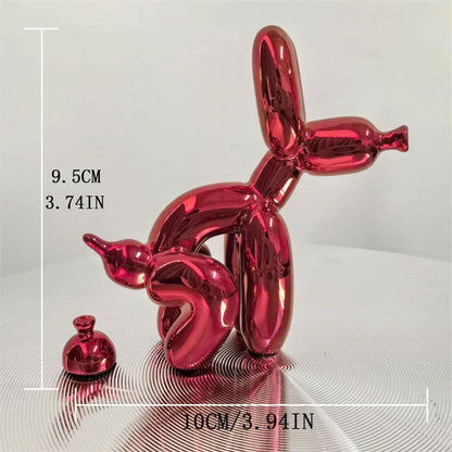 Squatting Balloon Dog Resin Figurine, Eight Colors, view 9