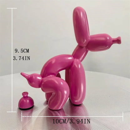 Squatting Balloon Dog Resin Figurine, Eight Colors, view 7