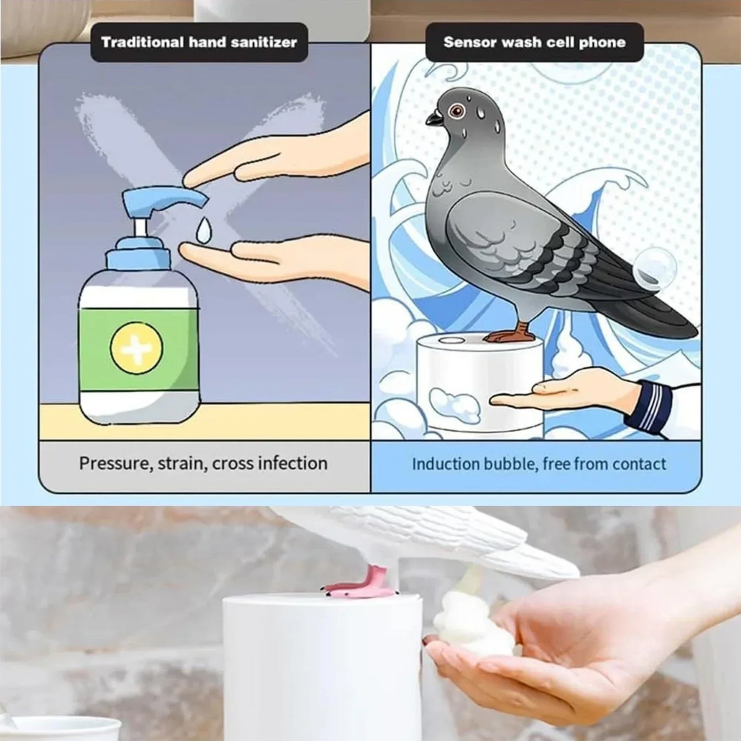 Pigeon Soap Dispenser with Pump, 10.8 in Tall, view 6