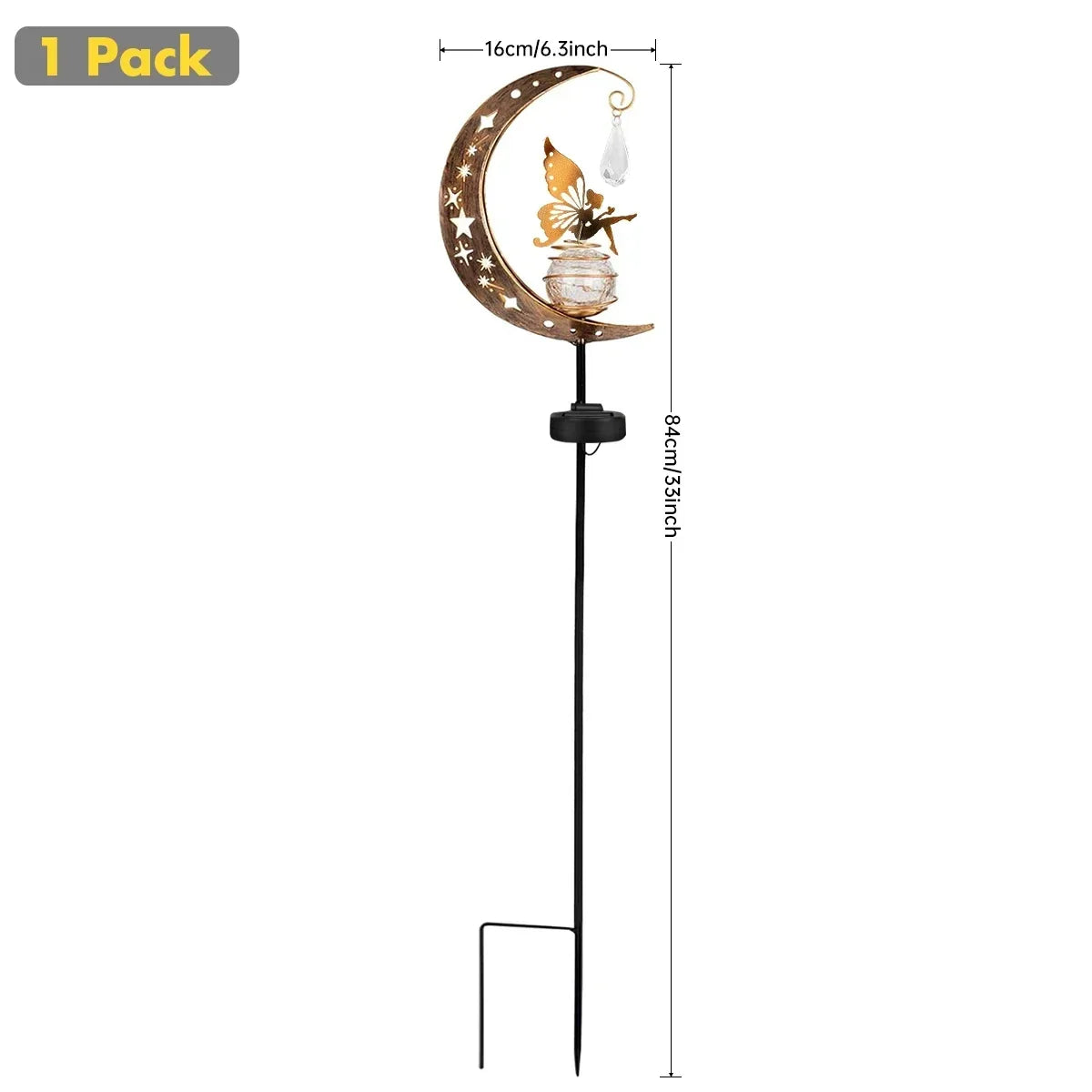 Solar Fairy on a Crescent Moon Garden Stake Light, view 14
