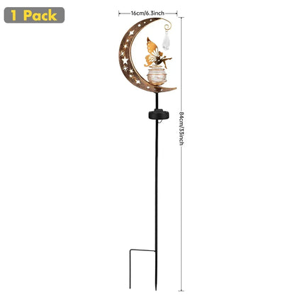Solar Fairy on a Crescent Moon Garden Stake Light, view 14