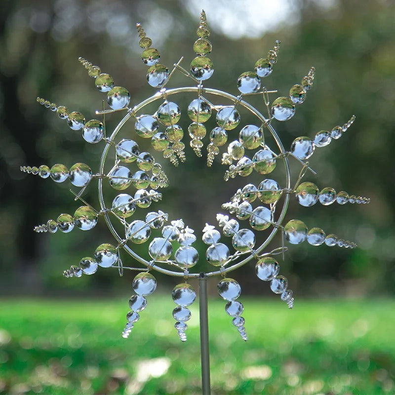 Metal Garden Wind Spinner in Silver or Multicolor, view 11