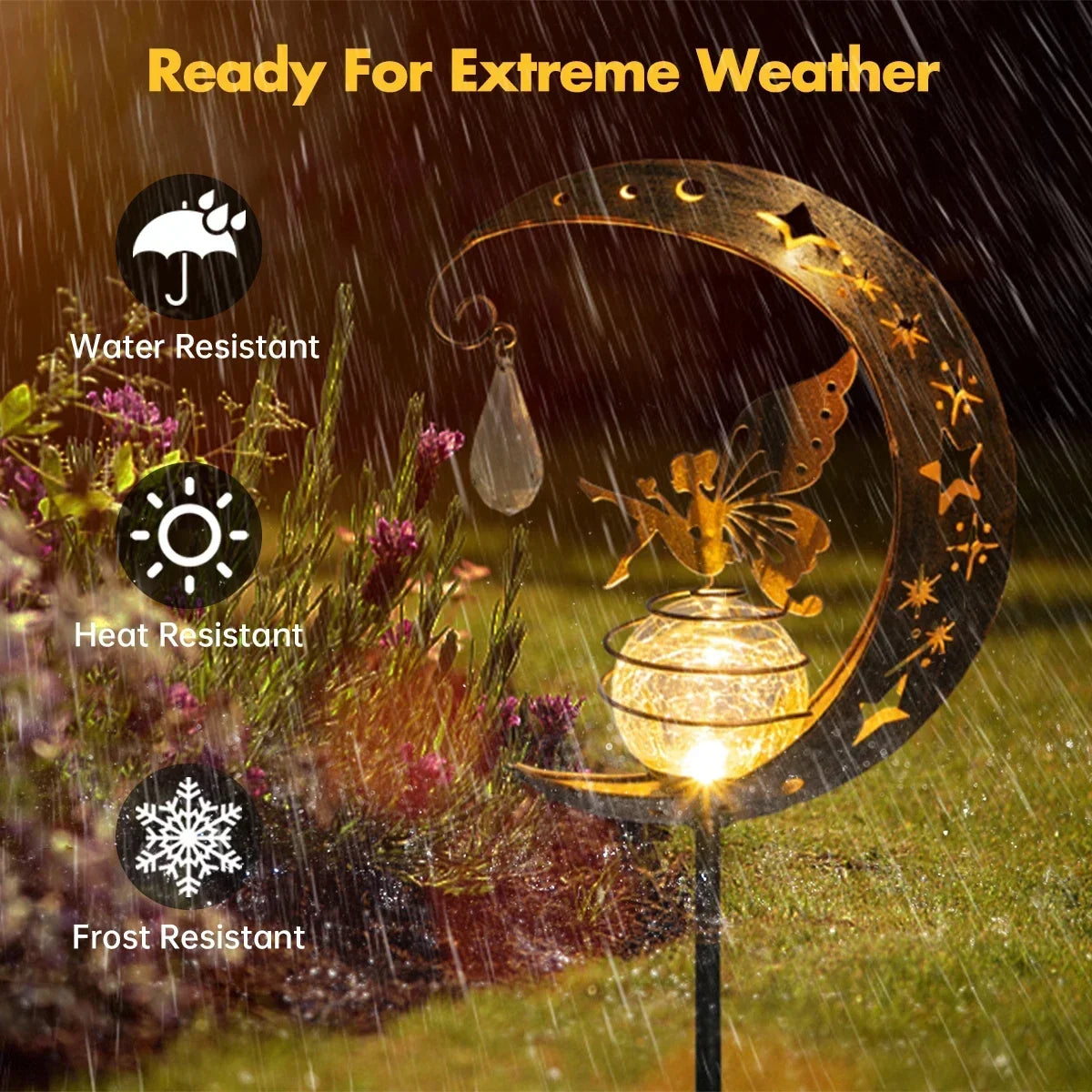 Solar Fairy on a Crescent Moon Garden Stake Light, view 5
