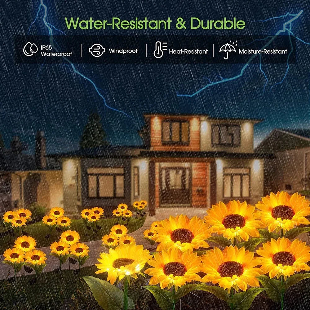 Solar Sunflower Garden Stake Lights, Set of 2, view 6