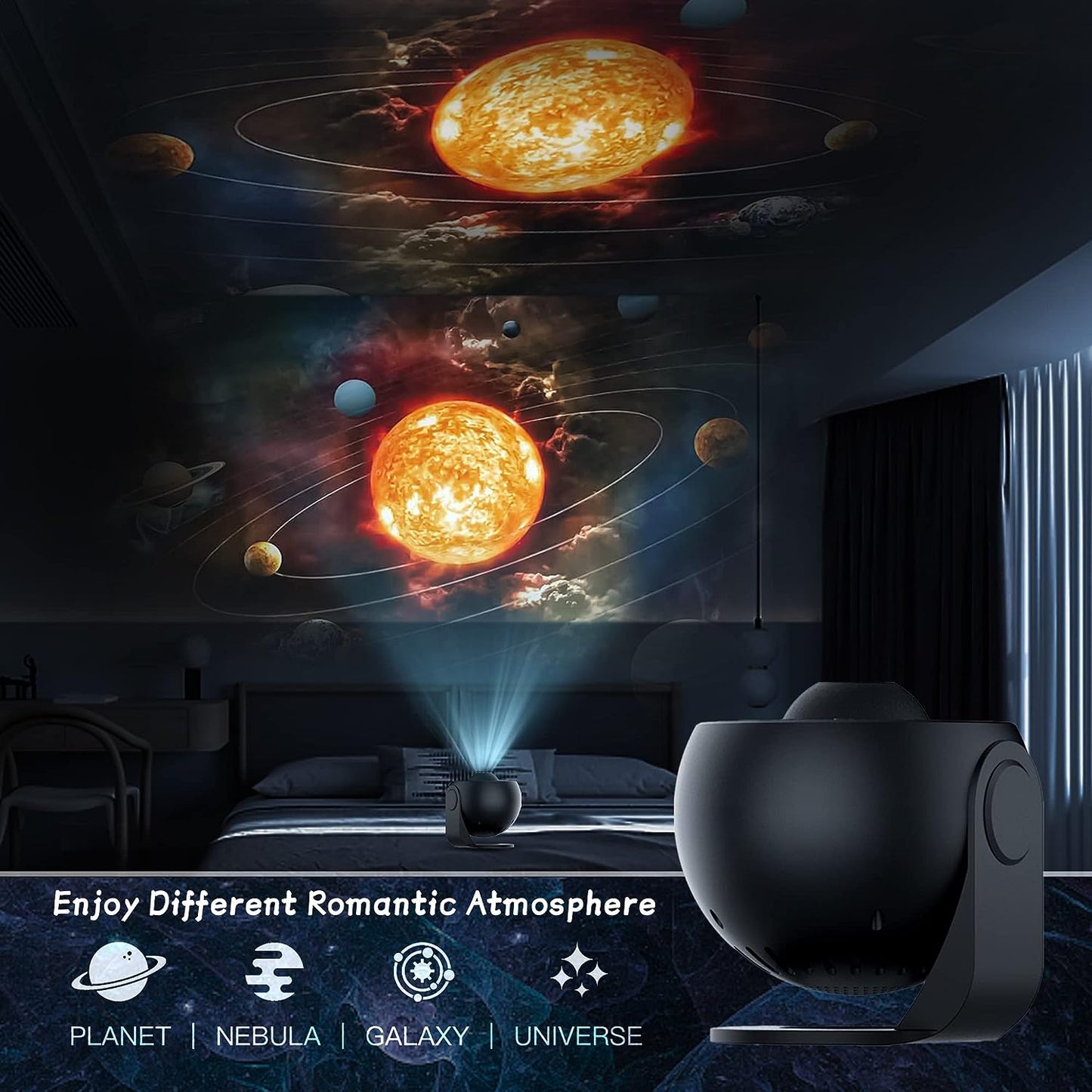 Star Projector Night Light with 12 Galaxy Film Discs, view 7