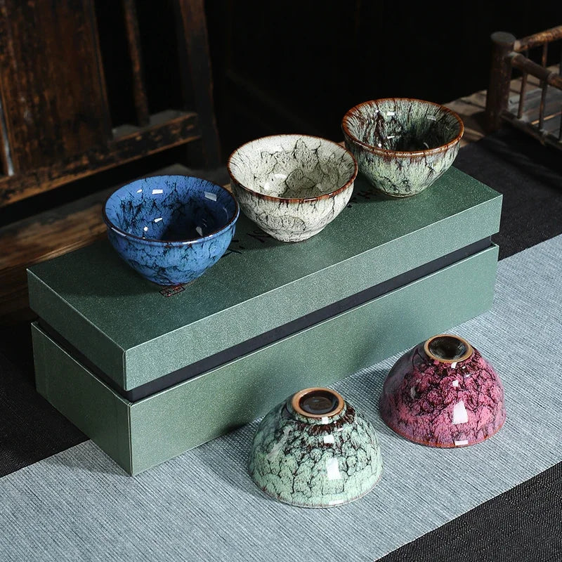 Five Element Ceramic Tea Cups, Set of 5 in a Gift Box, view 3