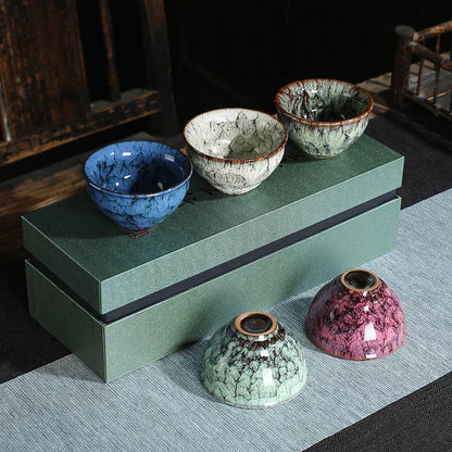 Five Element Ceramic Tea Cups, Set of 5 in a Gift Box, view 3