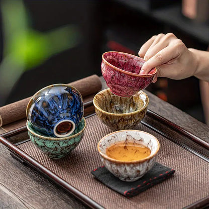Five Element Ceramic Tea Cups, Set of 5 in a Gift Box, view 5