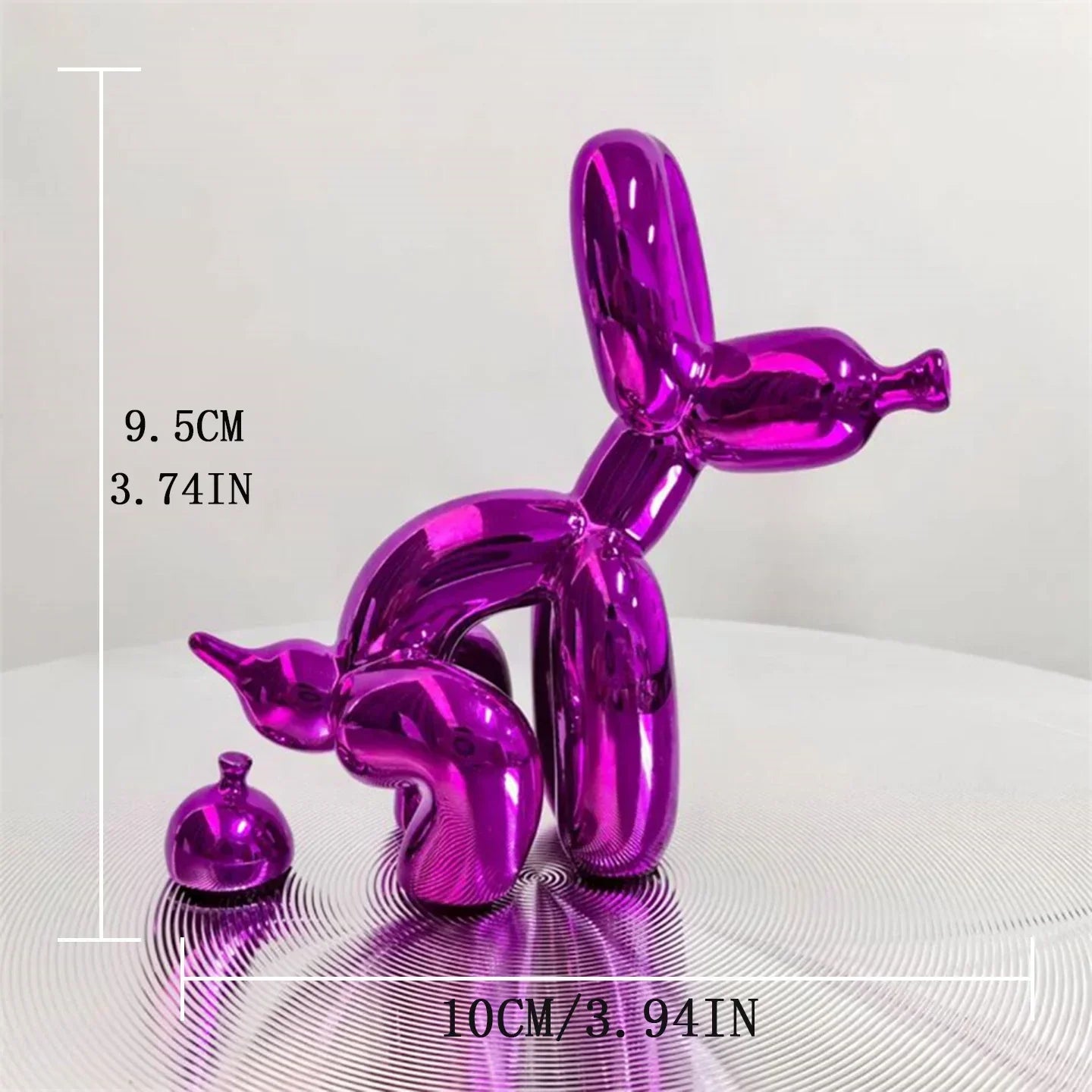 Squatting Balloon Dog Resin Figurine, Eight Colors, view 12